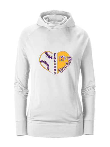 Hanford Falcons Heart Baseball Women's Hoodie