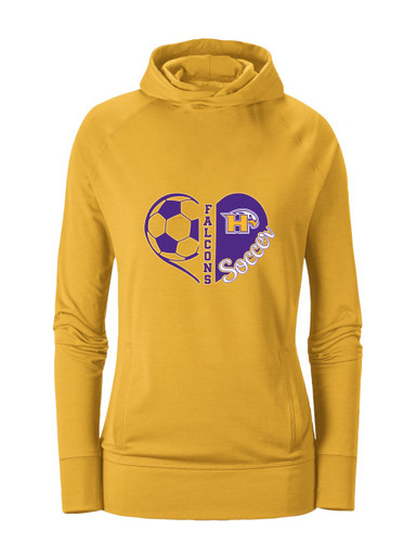 Hanford Falcons Heart Soccer Women's Hoodie