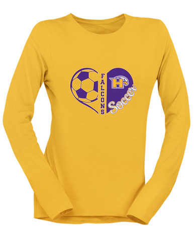 Hanford Falcons Heart Soccer Women's LS T-Shirt