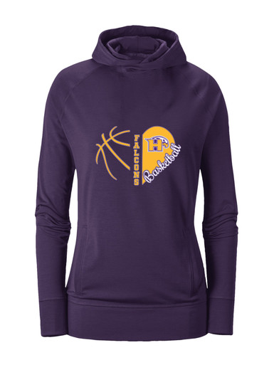 Hanford Falcons Heart Basketball Women's Hoodie