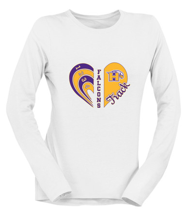 Hanford Falcons Heart Track Women's Premium LS T-Shirt