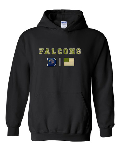 Dacula Falcons Camo Flag Men's Hoodie