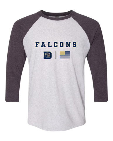 Dacula Falcons Team Colors Flag Men's Baseball T-Shirt