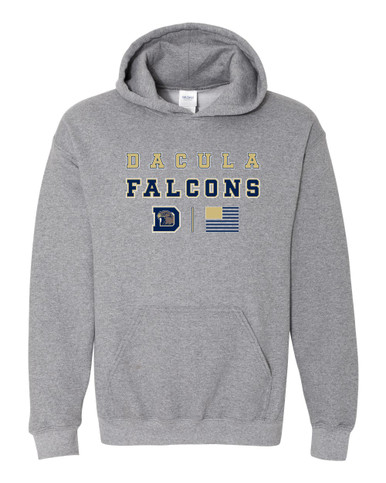 Dacula Falcons Spirit Flag Men's Hoodie