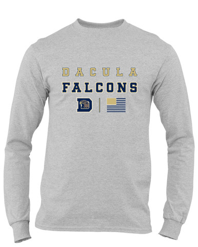 Dacula Falcons Spirit Flag Men's LS T-Shirt