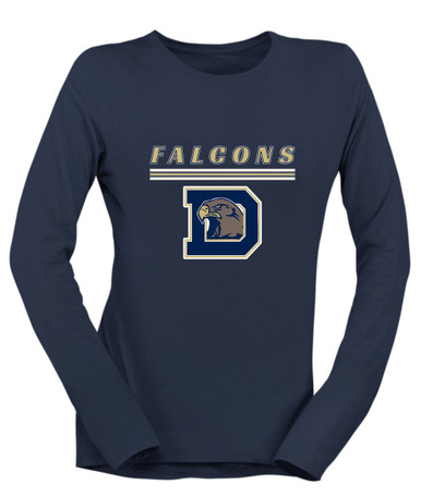 Dacula Falcons Mascot #8 Women's LS T-Shirt