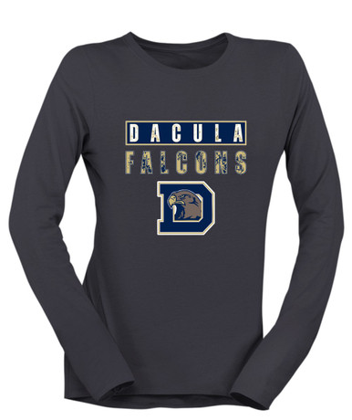 Dacula Falcons Mascot #9 Women's LS T-Shirt