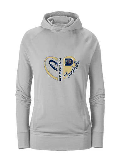 Dacula Falcons Heart Football Women's Hoodie