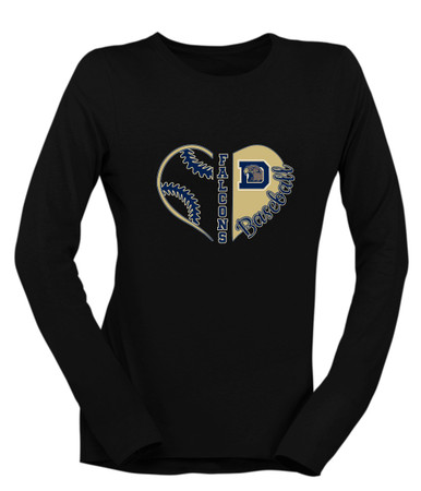 Dacula Falcons Heart Baseball Women's Premium LS T-Shirt