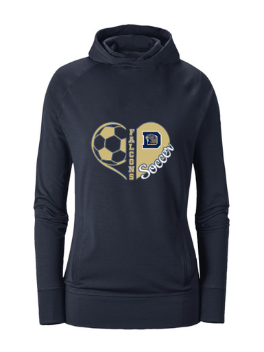 Dacula Falcons Heart Soccer Women's Hoodie