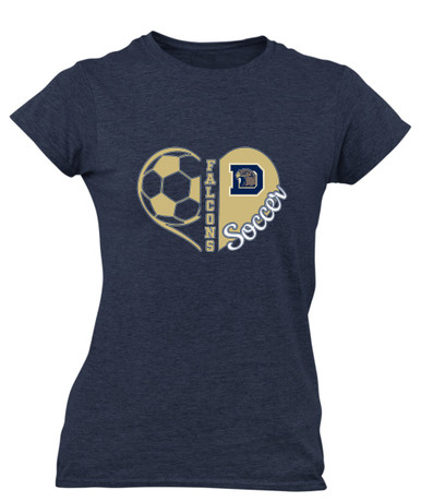 Dacula Falcons Heart Soccer Women's SS T-Shirt