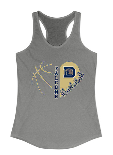 Dacula Falcons Heart Basketball Women's Tank Top