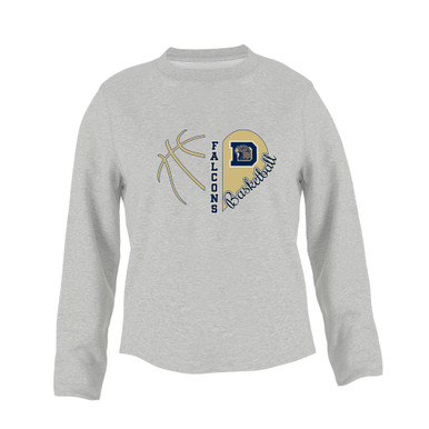 Dacula Falcons Heart Basketball Women's Sweatshirt