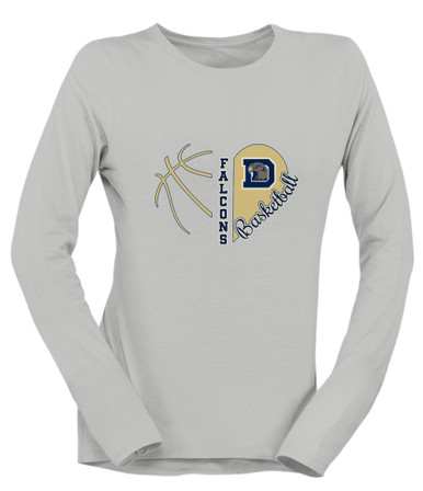 Dacula Falcons Heart Basketball Women's Premium LS T-Shirt