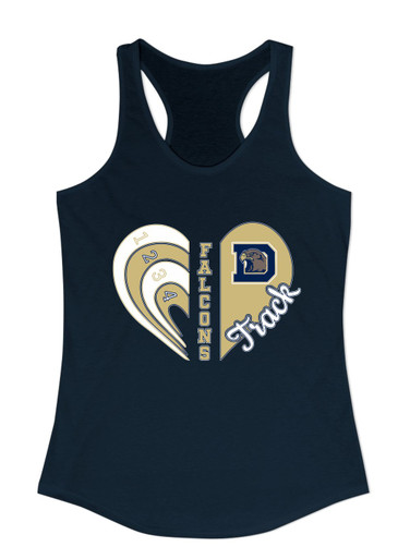 Dacula Falcons Heart Track Women's Tank Top