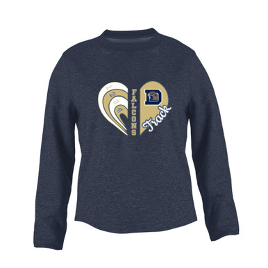 Dacula Falcons Heart Track Women's Sweatshirt