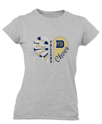 Dacula Falcons Heart Cheer Women's Premium SS T-Shirt
