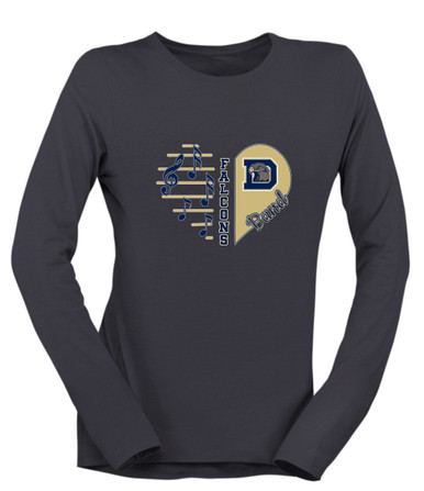 Dacula Falcons Heart Band Women's Premium LS T-Shirt