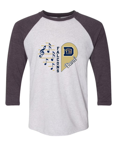Dacula Falcons Heart Band Women's Baseball T-Shirt