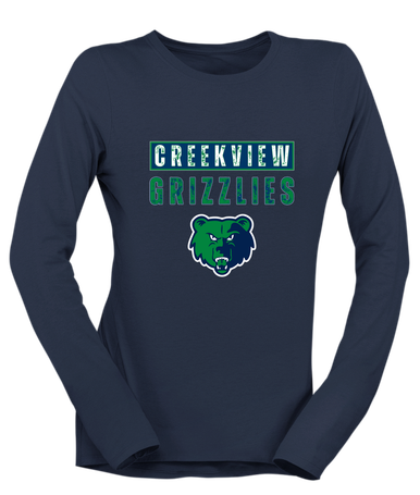 Creekview Grizzlies Mascot #9 Women's LS T-Shirt