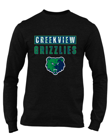Creekview Grizzlies Mascot #9 Men's LS T-Shirt