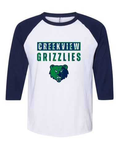 Creekview Grizzlies Mascot #9 Women's Baseball T-Shirt