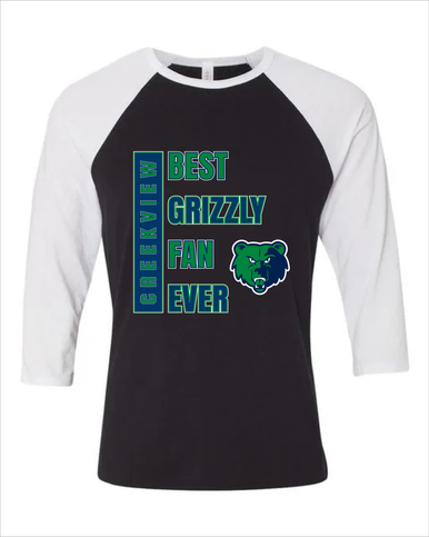 Creekview Grizzlies Best Grizzly Fan Women's Baseball T-Shirt