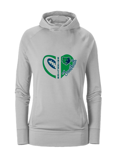 Creekview Grizzlies Heart Football Women's Hoodie
