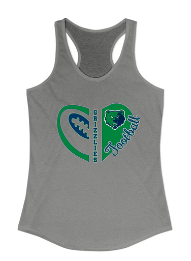 Creekview Grizzlies Heart Football Women's Tank Top