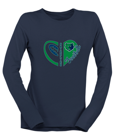 Creekview Grizzlies Heart Football Women's Premium LS T-Shirt