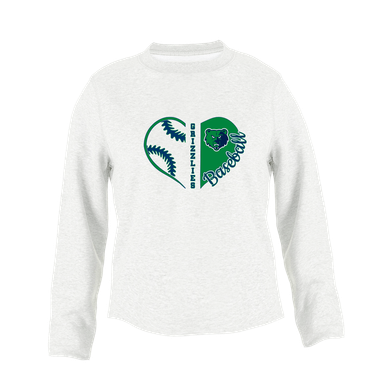 Creekview Grizzlies Heart Baseball Women's Sweatshirt