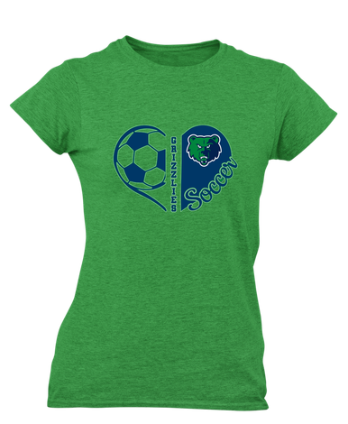Creekview Grizzlies Heart Soccer Women's SS T-Shirt