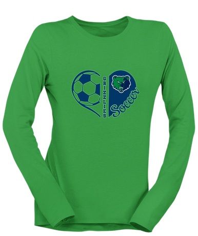 Creekview Grizzlies Heart Soccer Women's LS T-Shirt
