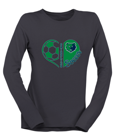 Creekview Grizzlies Heart Soccer Women's Premium LS T-Shirt