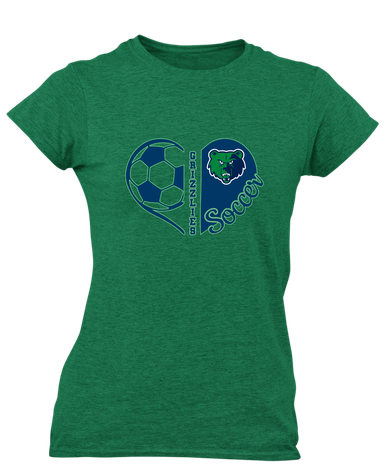 Creekview Grizzlies Heart Soccer Women's Premium SS T-Shirt