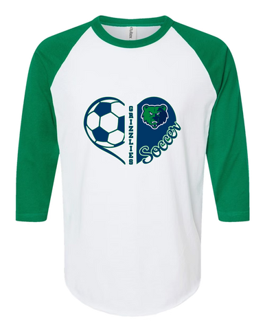 Creekview Grizzlies Heart Soccer Women's Baseball T-Shirt