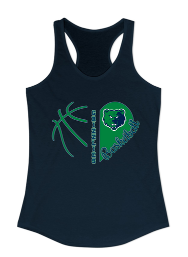 Creekview Grizzlies Heart Basketball Women's Tank Top