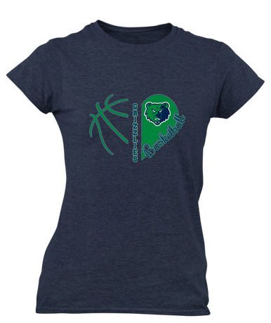 Creekview Grizzlies Heart Basketball Women's Premium SS T-Shirt