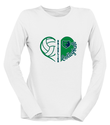 Creekview Grizzlies Heart Volleyball Women's Premium LS T-Shirt