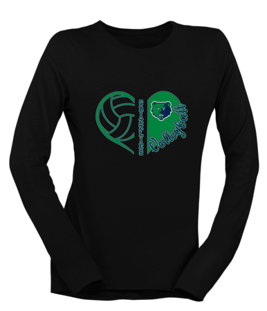 Creekview Grizzlies Heart Volleyball Women's LS T-Shirt