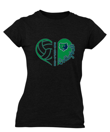 Creekview Grizzlies Heart Volleyball Women's Premium SS T-Shirt