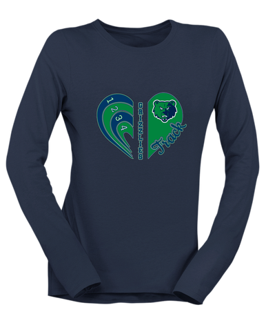 Creekview Grizzlies Heart Track Women's Premium LS T-Shirt