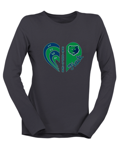Creekview Grizzlies Heart Track Women's LS T-Shirt