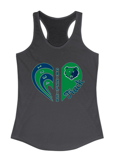 Creekview Grizzlies Heart Track Women's Tank Top