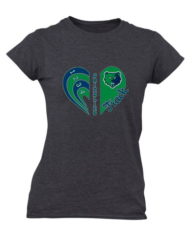 Creekview Grizzlies Heart Track Women's Premium SS T-Shirt