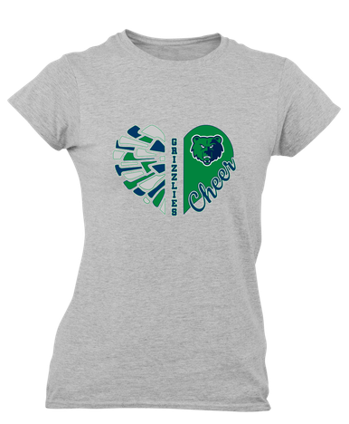 Creekview Grizzlies Heart Cheer Women's SS T-Shirt