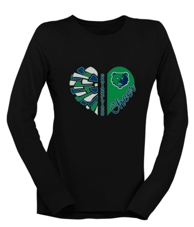 Creekview Grizzlies Heart Cheer Women's Premium LS T-Shirt