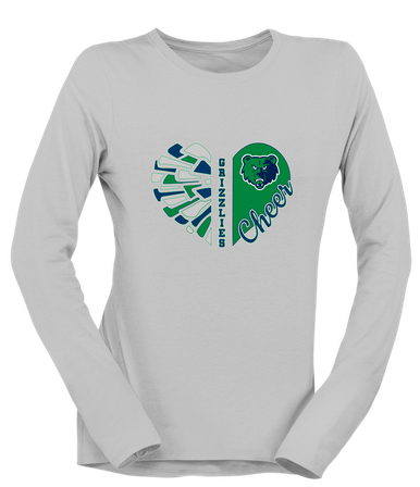 Creekview Grizzlies Heart Cheer Women's LS T-Shirt