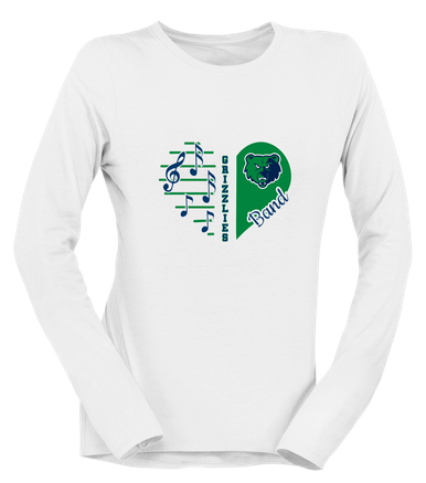 Creekview Grizzlies Heart Band Women's LS T-Shirt