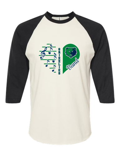 Creekview Grizzlies Heart Band Women's Baseball T-Shirt